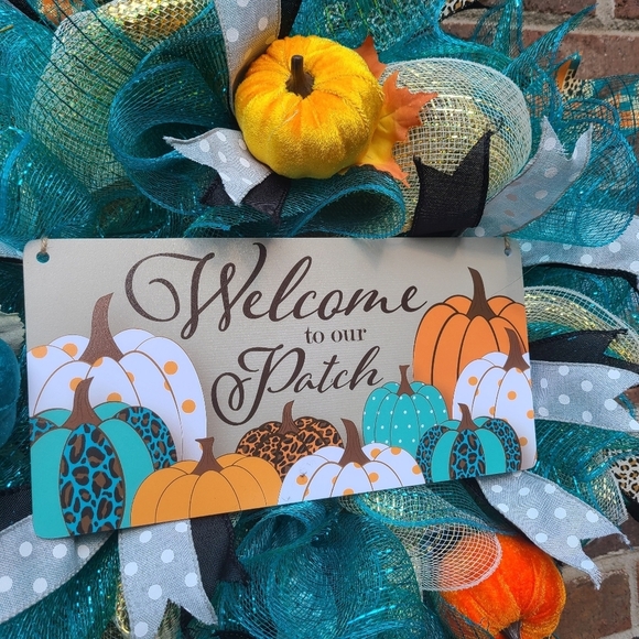 Pumpkin Fall Autumn Harvest Wreath, Gorgeous Fall Decor -24" diameter - Picture 5 of 7